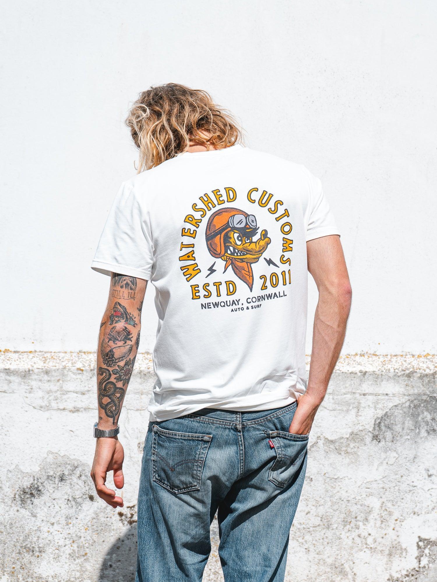 Watershed Brand - biker t-shirt - cornish surf brand