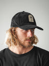 Low Tide black Corduroy Cap - watershed brand | surf clothing cornwall | dad trucker cap 
