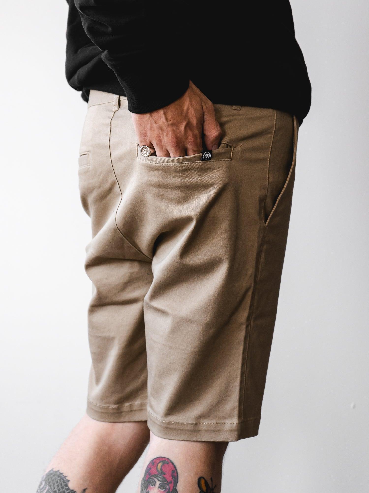 mens surf clothing - mens fashion - watershed tan shorts - mens beige shorts